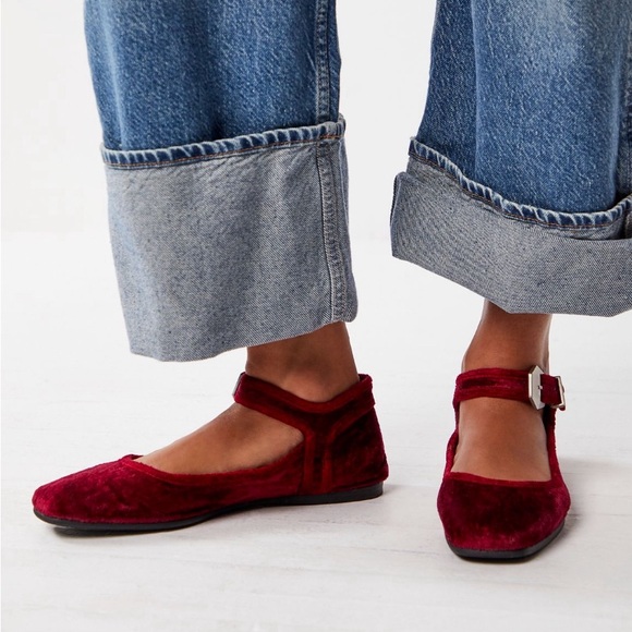 Free People Shoes - Free People Mystic Mary Jane Velvet Flats 37 7